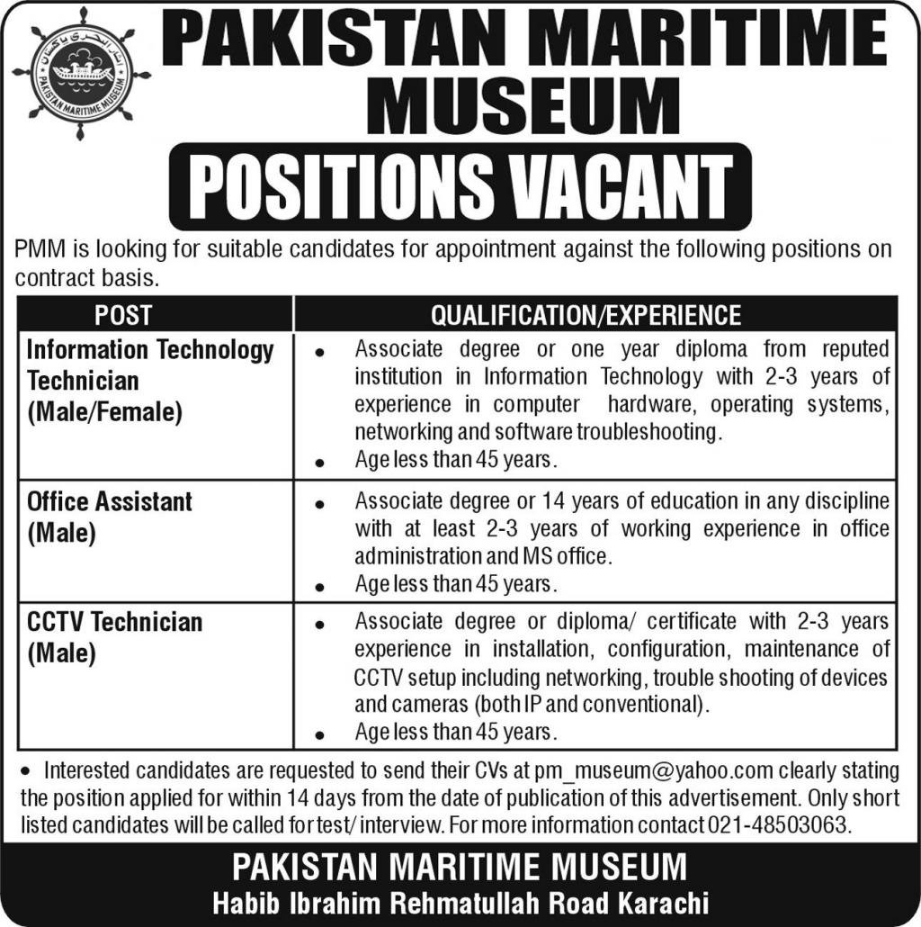 Pakistan Maritime Museum Management Apply Jobs 2024